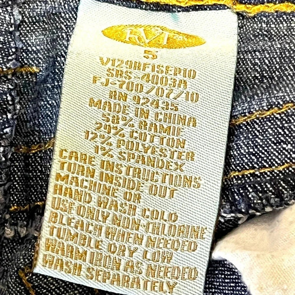 RVT Girls Jean Capris With Sequin and embroidery Butterflies design size 5 - Picture 8 of 17